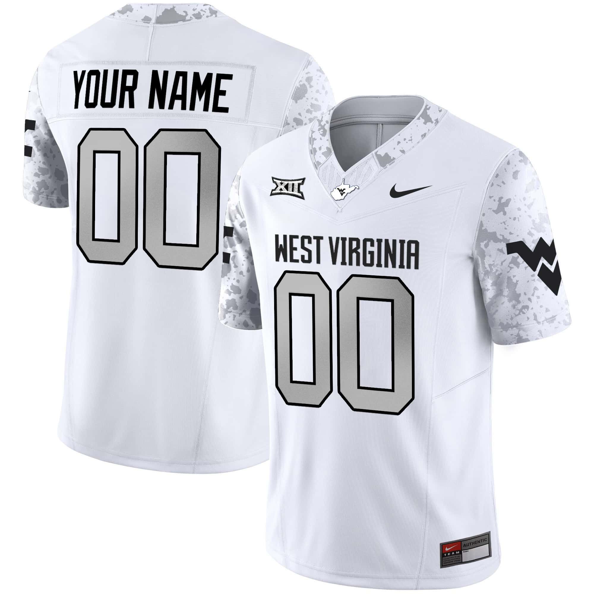 Men West Virginia Mountaineers White 2024 Nike Vapor Limited Custom NCAA Jersey->customized nfl jersey->Custom Jersey